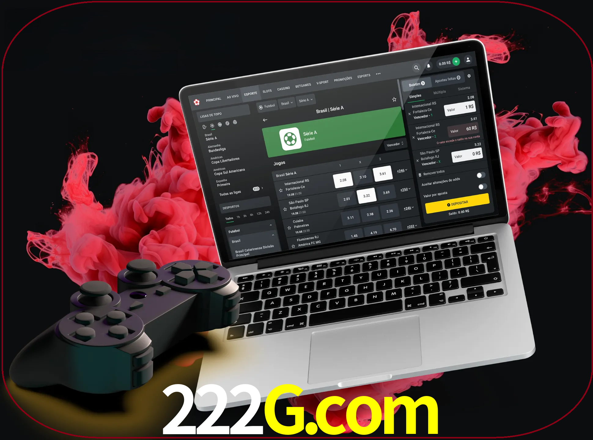 Visite a secção especial de jogos de vídeo em 222g para descobrir em que jogos pode apostar e ganhar muito dinheiro.