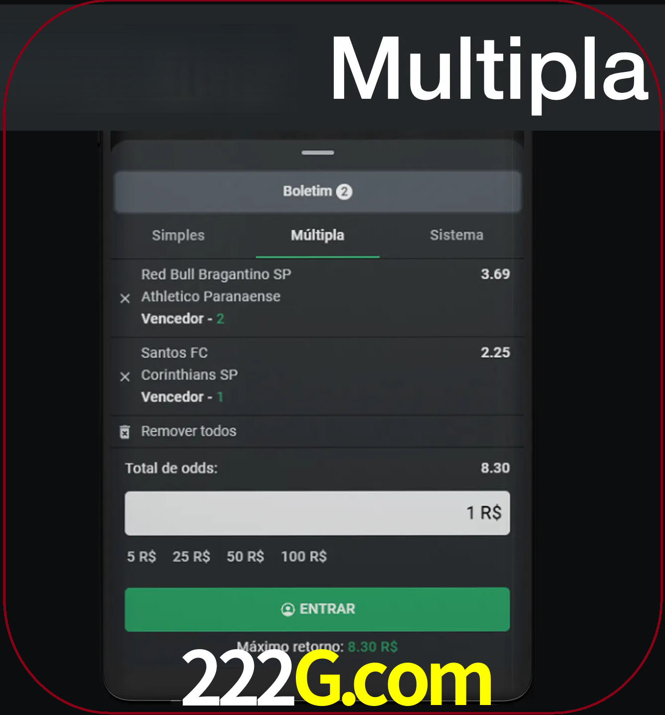 Faça apostas mais valiosas com mais de duas apostas.