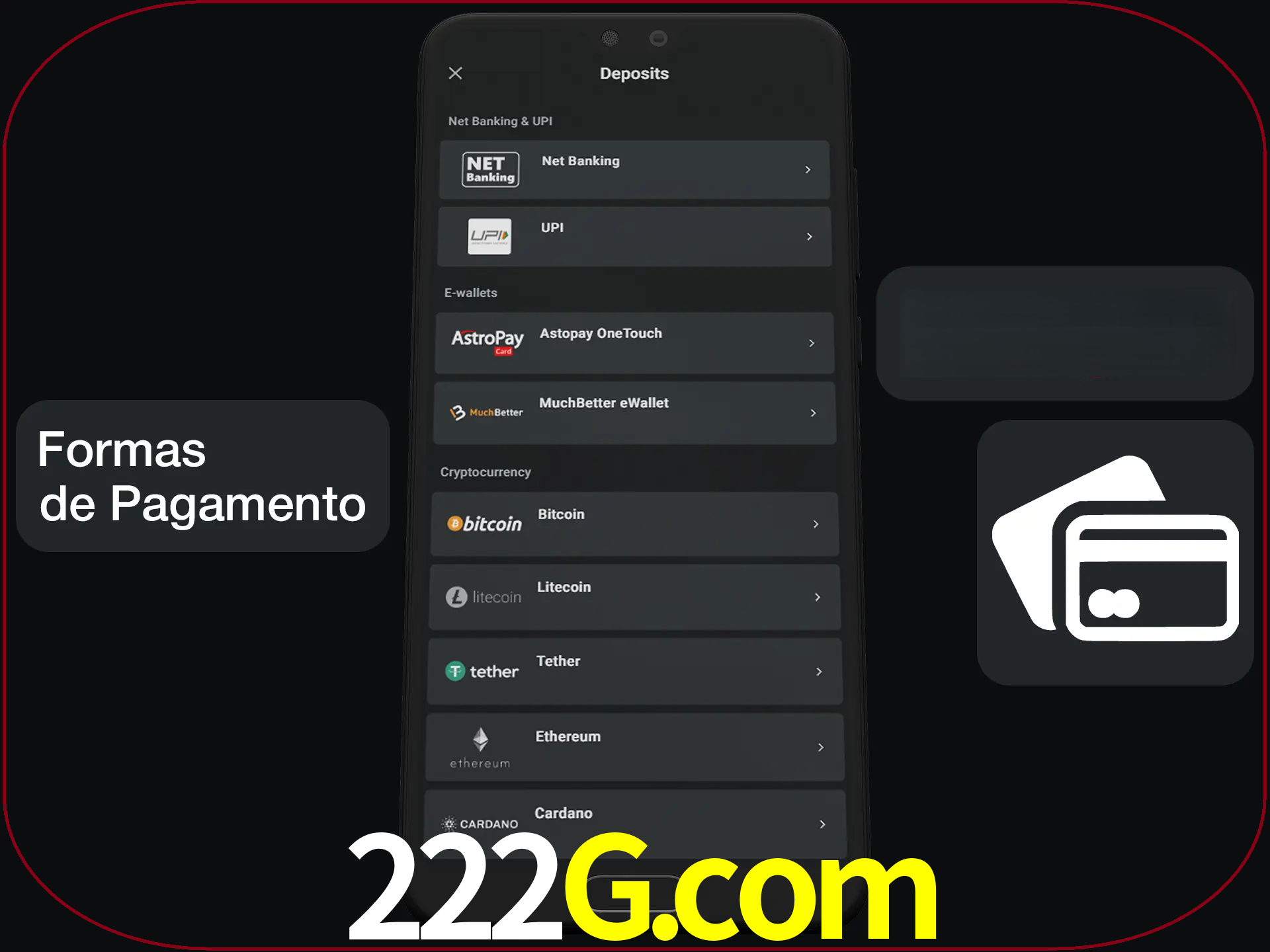 Escolha a forma de pagamento de sua preferência.