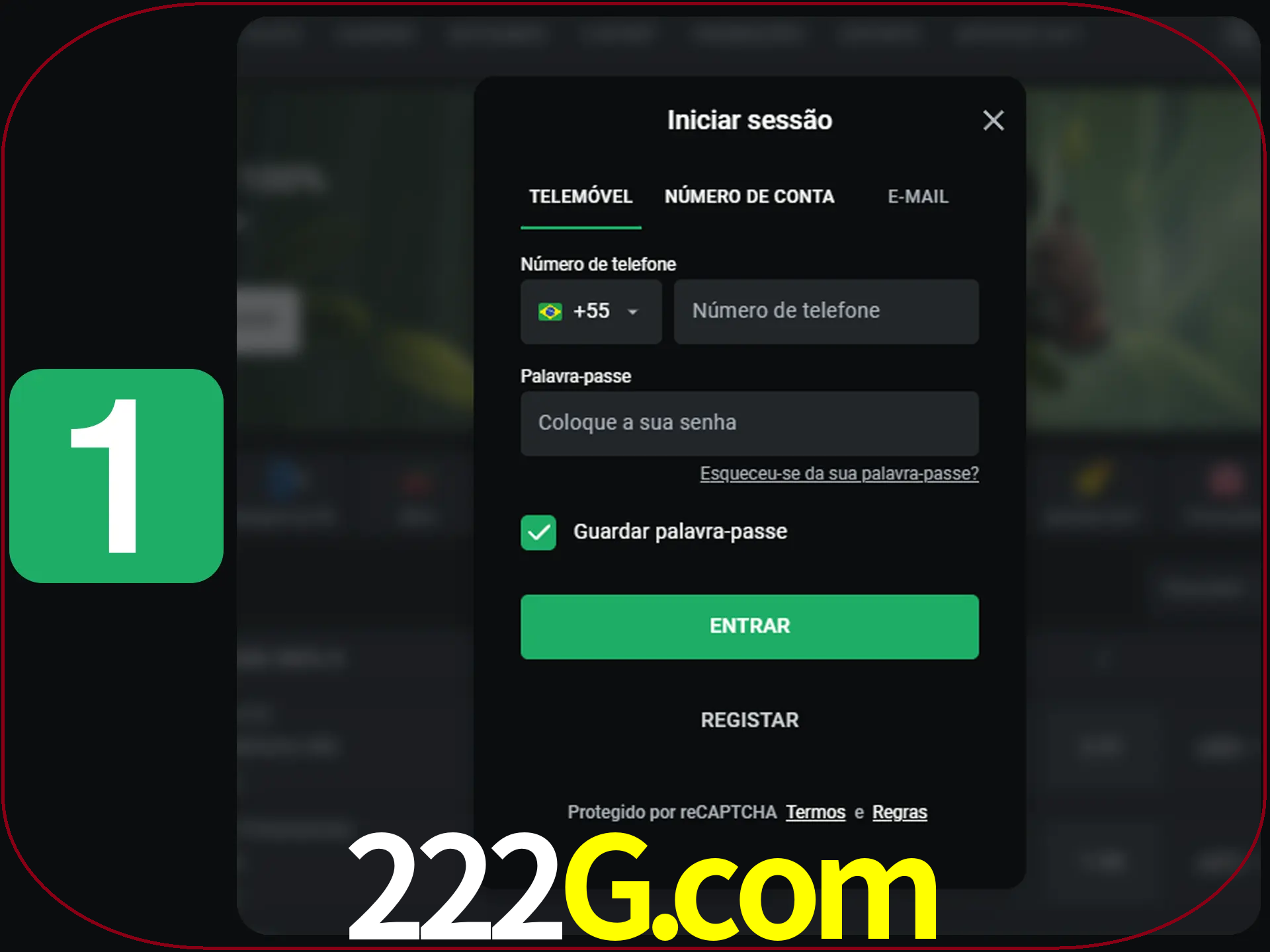 Clique no botão Entrar.